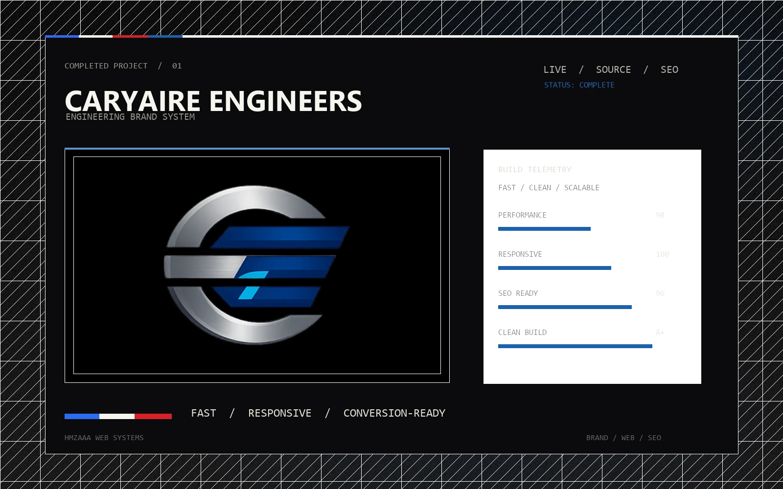 Caryaire Engineers website preview mockup